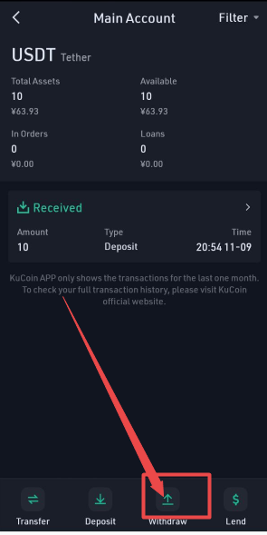 Kucoin入金流程图