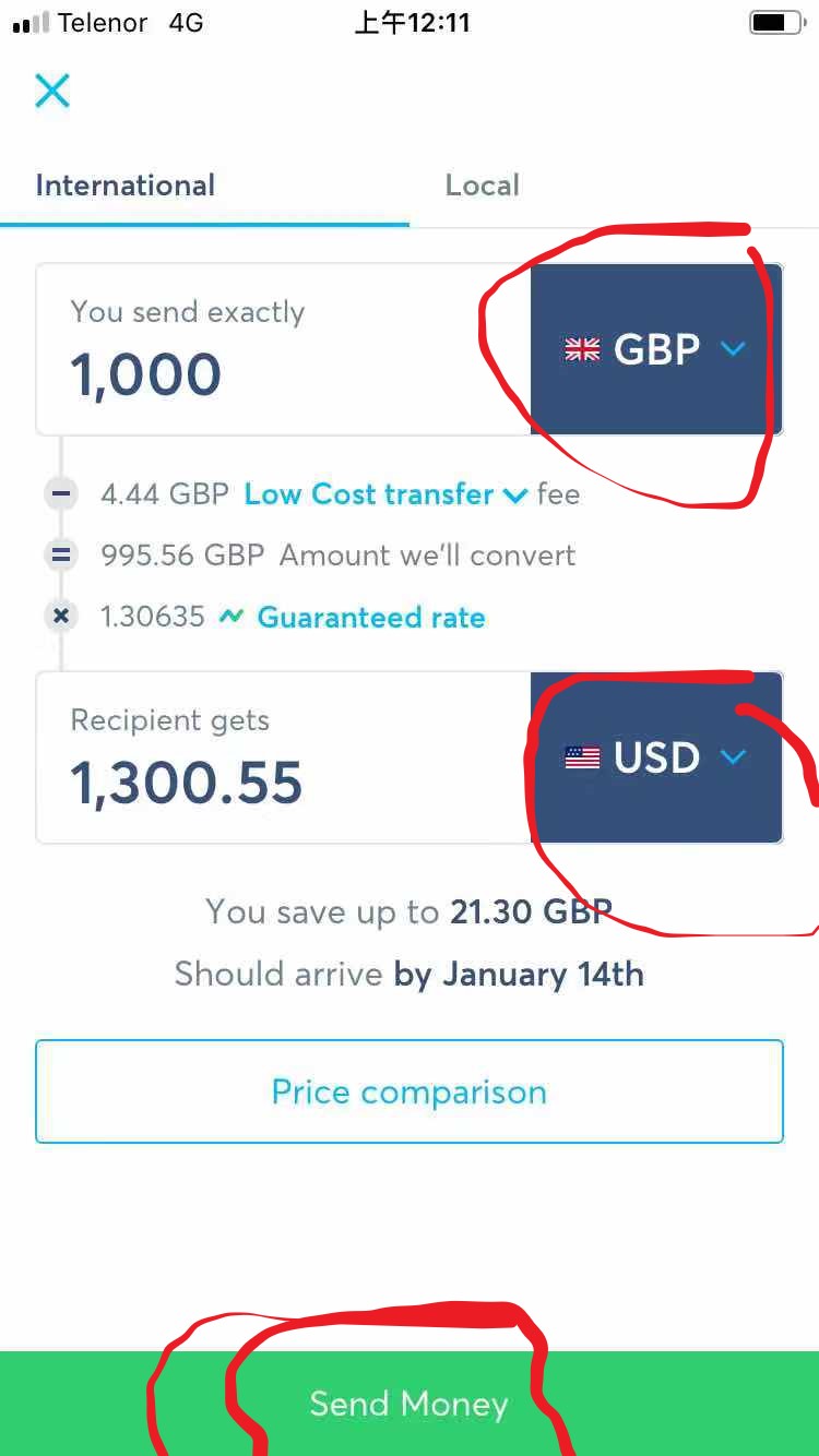 TransferWise 转账步骤教程